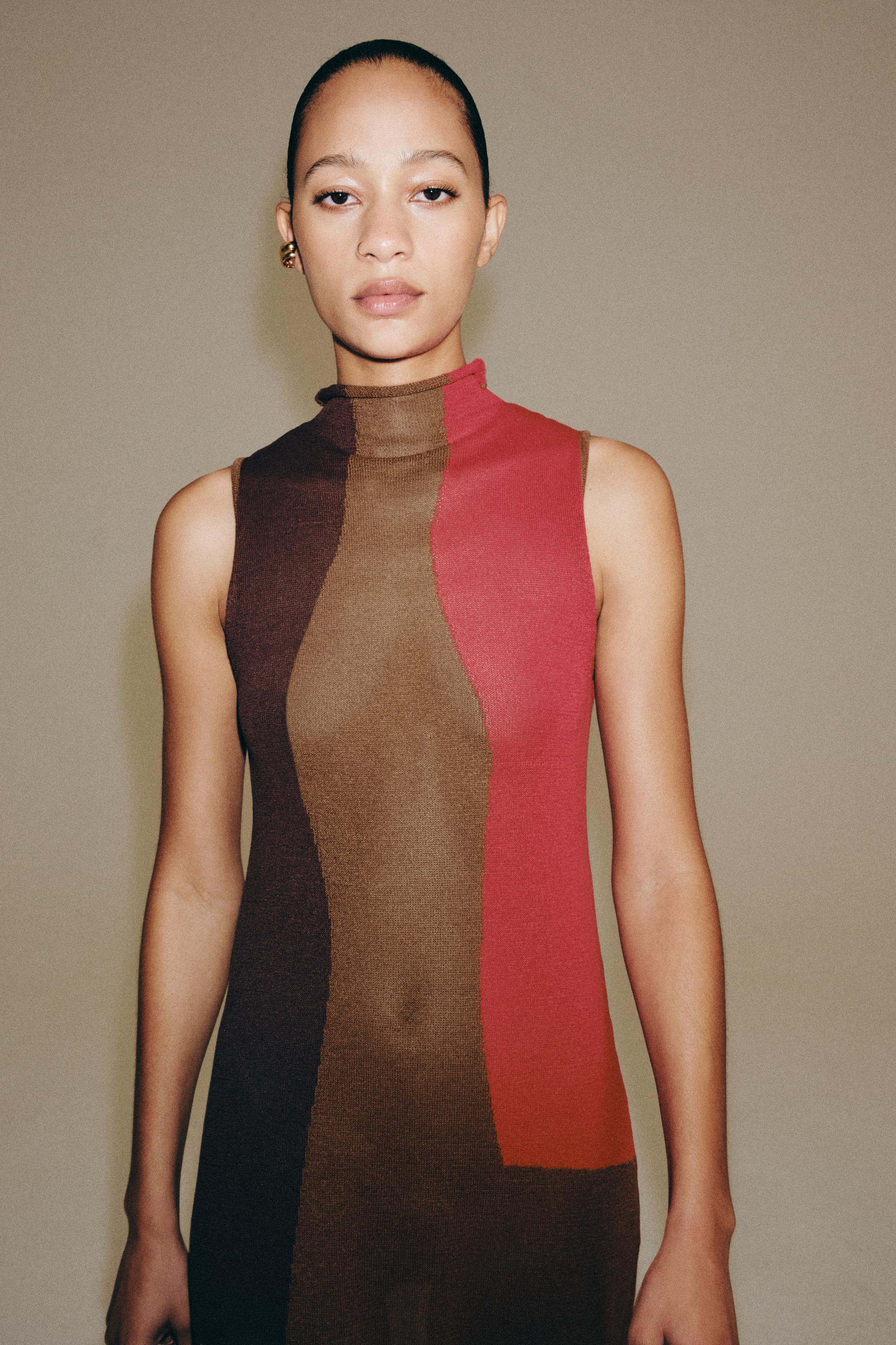 ROBE EN MAILLE COLOR BLOCK